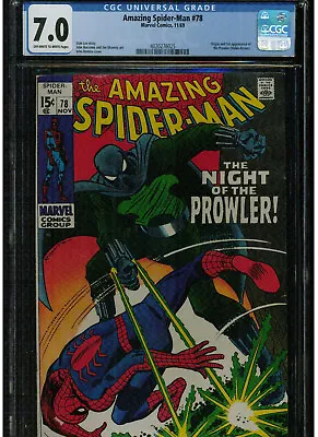 Buy Amazing Spider-man #78 Cgc 7.0 1969 Stan Lee , John Romita, 1st & Origin Prowler • 251.65£