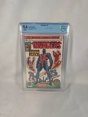 Buy The Invaders 8 CBCS 9.4 White Pages 1st Full App Of Union Jack Newsstand 1976 • 157.66£