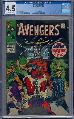 Buy Avengers #54 Cgc 4.5 1st New Masters Of Evil John Buscema • 71.15£