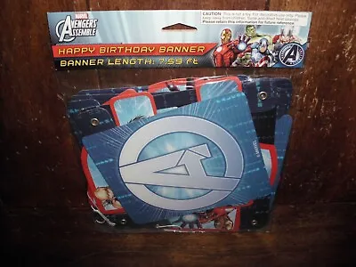 Buy Vintage Marvel Super Hero Rare Avengers Assemble Happy Birthday Banner Moc 2014 • 7.99£