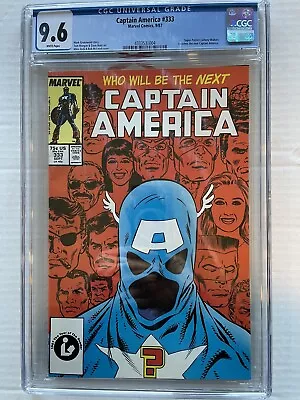 Buy Captain America #333 (September 1987) CGC Graded 9.6 ~White Pages. Graded 10/23. • 79.06£