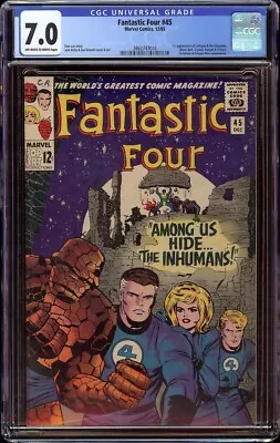 Buy Fantastic Four # 45 CGC 7.0 OW/W (Marvel, 1965) 1st Appearance Inhumans • 549.47£
