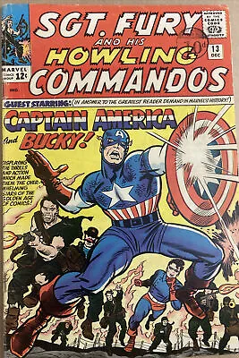 Buy Sgt Fury And His Howling Commandos #13 Dec 1964 1st Cap / Fury Team Up Kirby Art • 149.99£