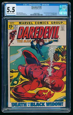 Buy Daredevil #81 (1971) CGC 5.5 Bronze Age Marvel Comic Book Black Widow Begins KEY • 94.99£