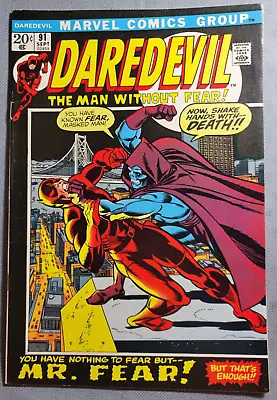 Buy Daredevil #91 1972 Key Issue 1st App And Death Of Mr. Fear Mid-High Grade *CCC* • 40.55£