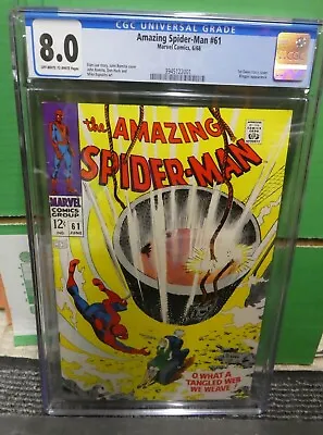 Buy Marvel Comics Amazing Spiderman 61 8.0 VFN CGC Avengers 1968 • 448.99£