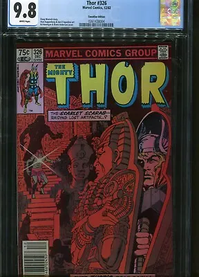 Buy  Might Thor #326 Canadian Price Variant CGC 9.8 1st App Of 2nd Scarlet Scarab • 1,000£