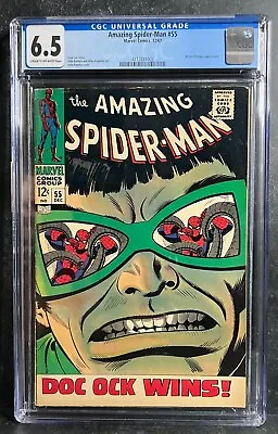 Buy AMAZING SPIDER-MAN #55 (1967) CGC 6.5 -  Doc Ock - Classic John Romita Cover • 185.95£