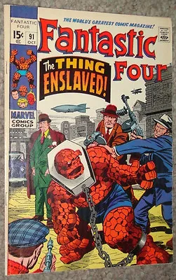 Buy Fantastic Four #91 Thing Enslaved Glossy Bright Vf 8.0 • 23.14£