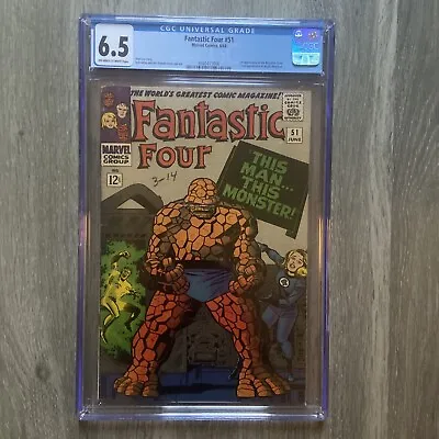 Buy FANTASTIC FOUR #51 CGC 6.5 FN+ 1ST NEGATIVE ZONE This Man This Monster KEY • 193.24£