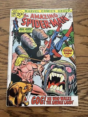 Buy Amazing Spider-Man #103 (Marvel 1971) 1st Appearance Gog! Ka-Zar! FN • 29.75£