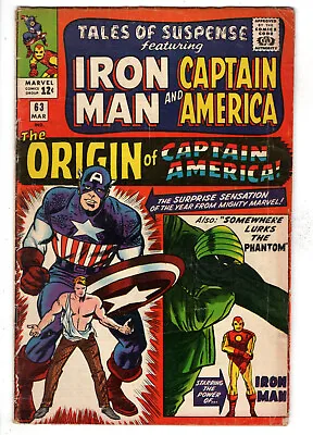 Buy Tales Of Suspense #63 (1965) - Grade 4.5 - 1st Silver Age Origin Captain America • 79.03£