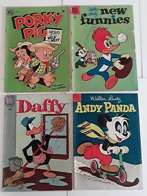 Buy Dell Comics Lot Of 4 Porky Pig Woody Woodpecker Daffy Andy Panda 1949-57  • 18.92£