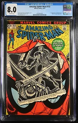 Buy Amazing Spider-man 113  Cgc 8.0  1972 • 102.78£