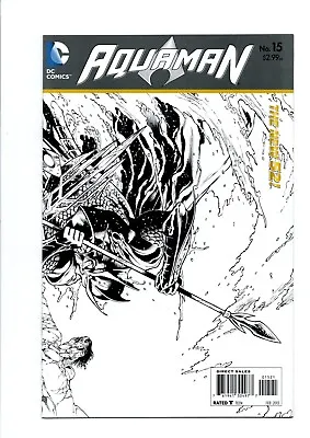Buy AQUAMAN #15,  Wraparound B&W Variant,  Vol.7, New 52, DC Comics, 2013 • 9.69£