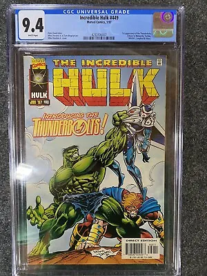 Buy Marvel Comics Incredible Hulk #449 CGC 9.4 First Thunderbolts • 79.94£