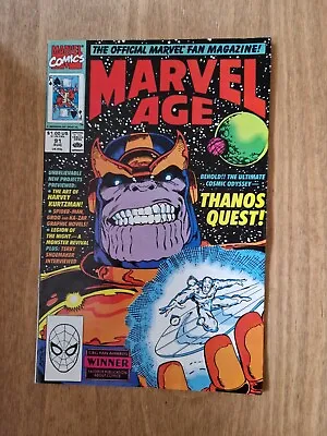 Buy Marvel Age #91 Comic , Official Fan Magazine Thanos Quest 1990 FN • 1.99£