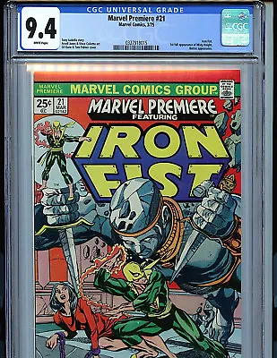 Buy Marvel Premiere Iron Fist #21 CGC 9.4 NM 1975 Marvel Comics K7 • 276.60£