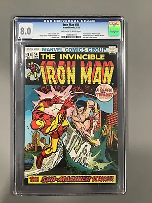Buy Iron Man 54, CGC 8.0, Off White To White Pages First Moon Dragon • 111.22£