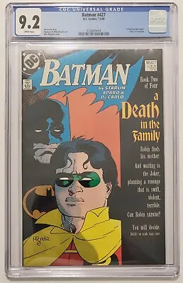 Buy Batman 427 CGC NM 9.2 NM- Death In The Family Pt 2 Jason Todd  1988 Jim Starlin • 79.02£