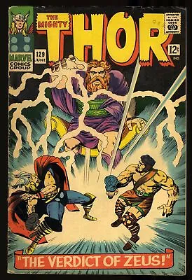 Buy Thor #129 VG+ 4.5 1st Appearance Ares! Kirby/Colletta Cover!  Marvel 1966 • 34.05£