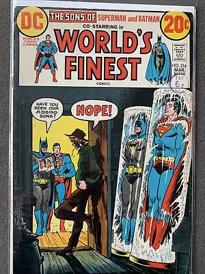 Buy DC Comics Sons Of Superman And Batman Worlds Finest #216 Silver Age • 16.99£