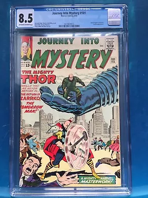 Buy JOURNEY INTO MYSTERY #101 CGC VF+ 8.5; OW-W; 1st Crossover By The Avengers! • 512.44£