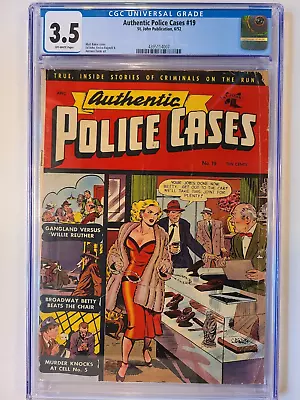 Buy Authentic Police Cases # 19 St John Pub 1952 Cgc 3.5 Classic Matt Baker Cover • 308.95£