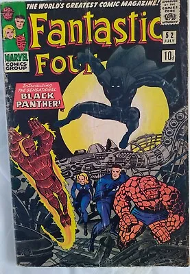 Buy FANTASTIC FOUR  #52 - July 1966 - Black Panthers First Appearance. Rare Comic  • 475£