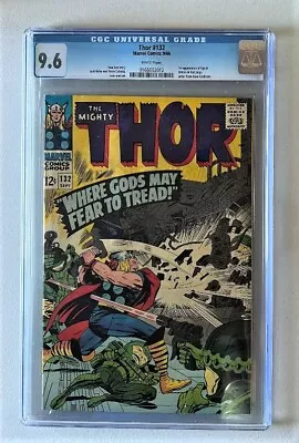 Buy 🔑THOR # 132 CGC 9.6 White Pages, Centered, 1st Cameo Ego The Living Planet • 328.10£