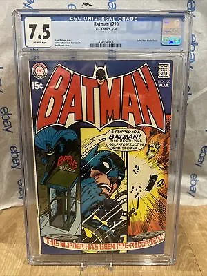 Buy DC Comics Batman 220 7.5 CGC  Label Justice 1970 New Slab Graded Off-white Comic • 71.23£