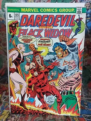 Buy Daredevil #105 FN Marvel 1973 Black Widow, Origin Of Moon Dragon • 18.95£