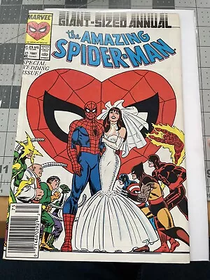 Buy Amazing Spider-Man Annual #21 Newsstand 1987 Mary Jane Peter Wedding Comb Ship • 39.59£