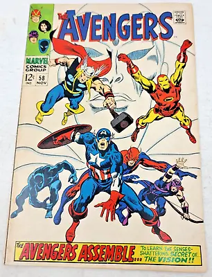 Buy Avengers #58 Vision 2nd Appearance, Joins The Team *1968* 8.0 • 85.97£