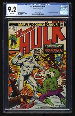 Buy Incredible Hulk #162 CGC NM- 9.2 White Pages 1st Appearance Of Wendigo! • 290.91£