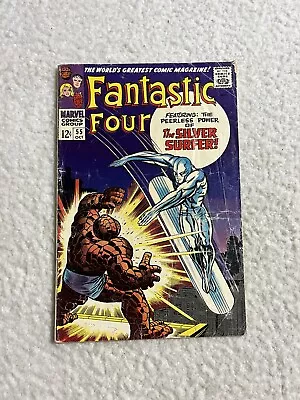 Buy Fantastic Four 55 Marvel Comics 1966 Silver Surfer Vs Thing Silver Age • 39.97£