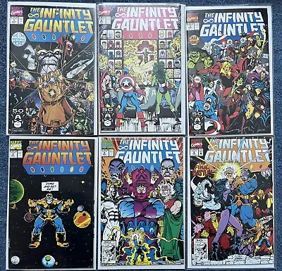 Buy Marvel Comics INFINITY GAUNTLET # 1 - 6 THANOS SILVER SURFER GALACTUS 1991 • 69.99£