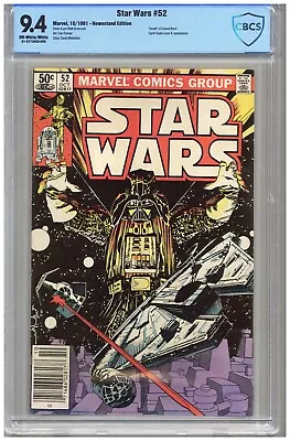 Buy Star Wars  #52  CBCS  9.4  NM  Off White/wht Pgs  10/81. Newsstand Edition • 87.95£