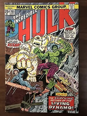 Buy Incredible Hulk #183 FN- Herb Trimpe Cover (Marvel 1975) MVS Intact • 9.46£