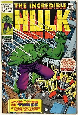 Buy Incredible Hulk (1962) #127 Mole Man Mogol And Tyrannus Marvel 1970 *VG-FN* • 15.98£