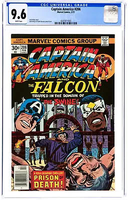 Buy Captain America And The Falcon #206 CGC 9.6 NM+ Wp 1977 Jack Kirby Story & Art • 88.86£