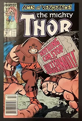 Buy The Mighty Thor #411, 1989. 1st (cameo) App. New Warriors. Vs Juggernaut. VF+ • 40.16£