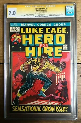 Buy Hero For Hire #1 Origin & 1st Appearance Of Luke Cage Signed Stan Lee CGC SS 7.0 • 2,850£