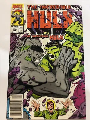 Buy The Incredible Hulk #376 Classic Battle Green Vs Gray Hulk Marvel 1990 Key VF/FN • 11.85£