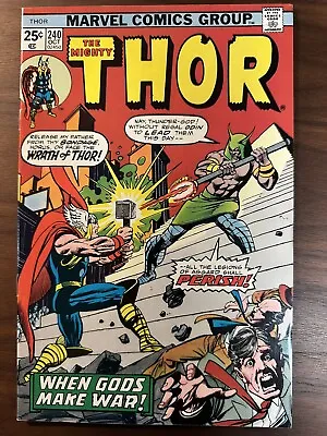 Buy Thor #240 FN/VF  When The Gods Make War!  (Marvel 1975) • 11.83£