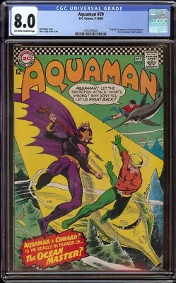 Buy Aquaman # 29 CGC 8.0 OW/W (DC, 1966) Origin & 1st Appearance Ocean Master • 395.76£