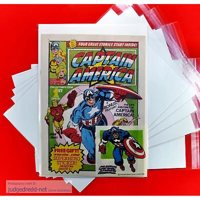 Buy 25 Captain America Weekly Comic Bags ONLY Fits A4 Size7 - Avialable Now • 13.99£