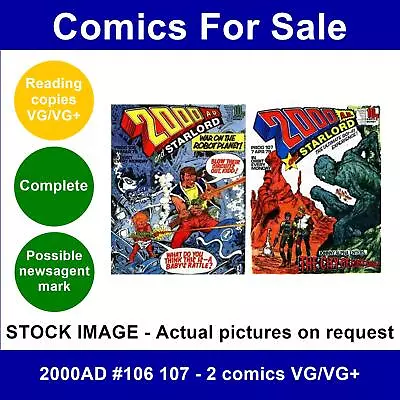 Buy 2000AD #106 107 - 2 Comics VG/VG+ • 7.49£
