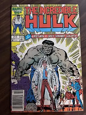 Buy Incredible Hulk #324 Newsstand - 1st Modern App Grey Hulk - 1986 - (VFNM) • 19.79£