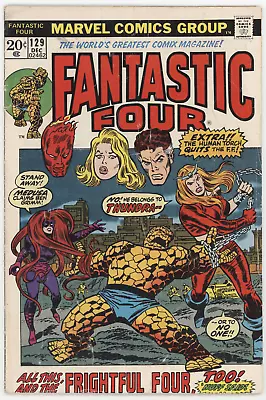 Buy Fantastic Four 129 Marvel 1972 GD VG John Buscema 1st Thundra Frightful Four • 13.27£